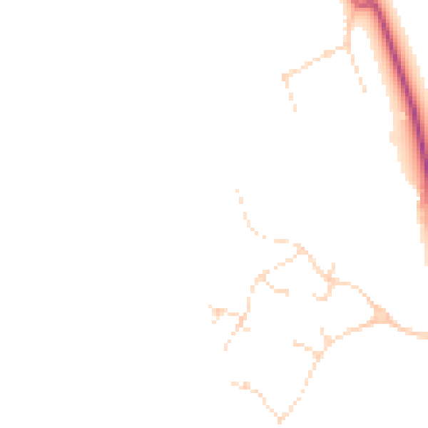 Daytime road noise heatmap for LE16 7GZ