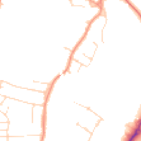 Daytime road noise heatmap for LE16 7HJ