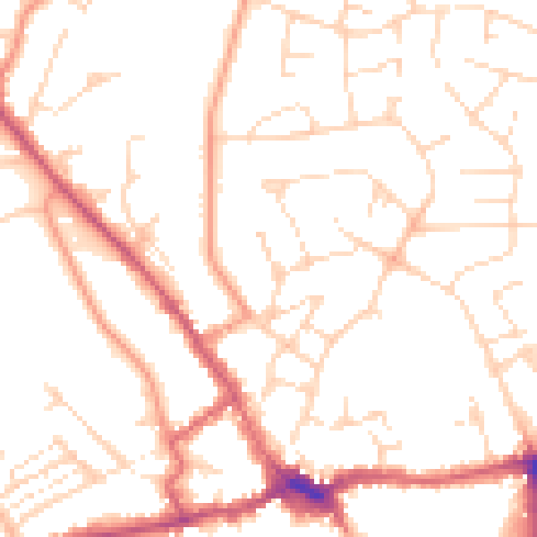 Daytime road noise heatmap for LE16 7JR