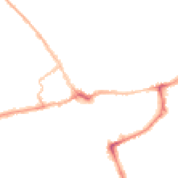 Night-time road noise heatmap for LE16 7LT