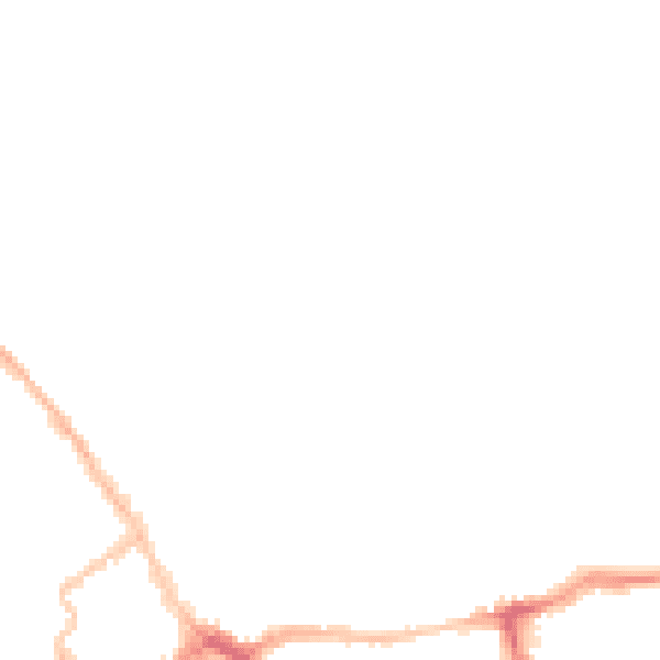 Night-time road noise heatmap for LE16 7LY