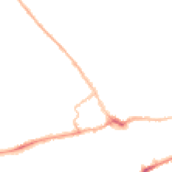 Night-time road noise heatmap for LE16 7NL