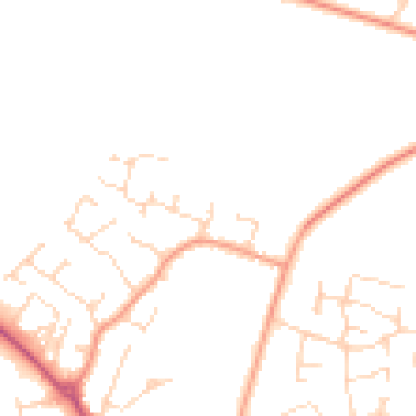 Daytime road noise heatmap for LE16 7NT