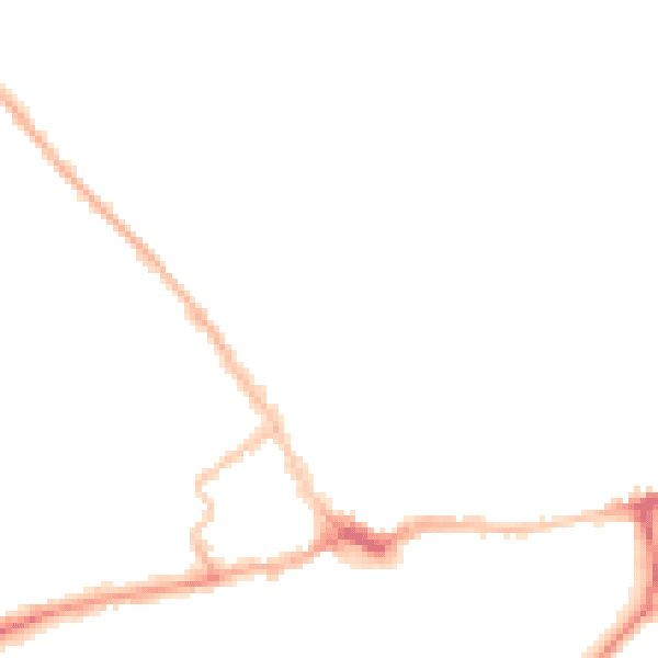 Night-time road noise heatmap for LE16 7NZ