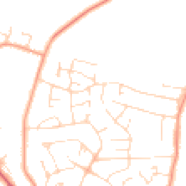 Daytime road noise heatmap for LE16 7PJ