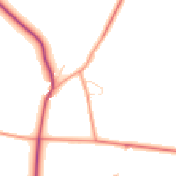 Daytime road noise heatmap for LE16 7SU