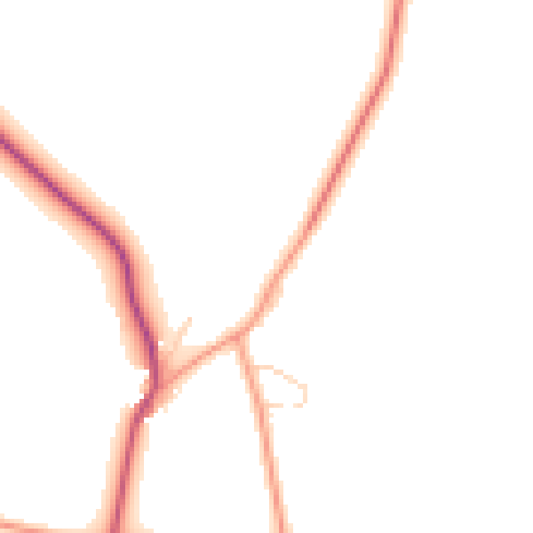 Daytime road noise heatmap for LE16 7SZ