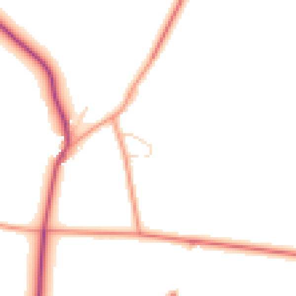 Daytime road noise heatmap for LE16 7TA