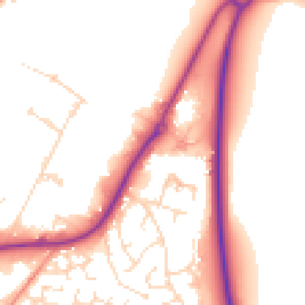 Daytime road noise heatmap for LE16 7YH