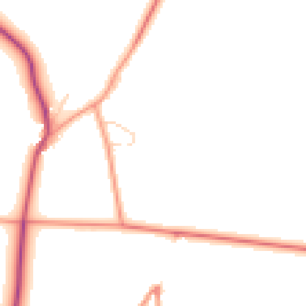 Daytime road noise heatmap for LE16 7YJ