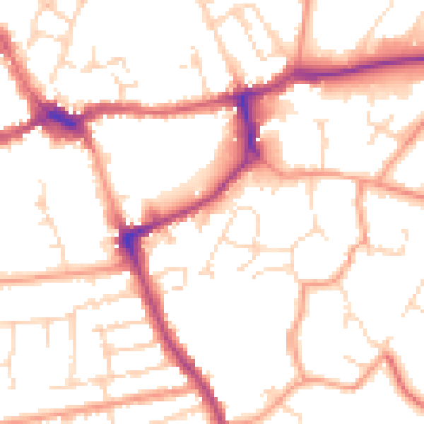 Daytime road noise heatmap for LE16 8BF