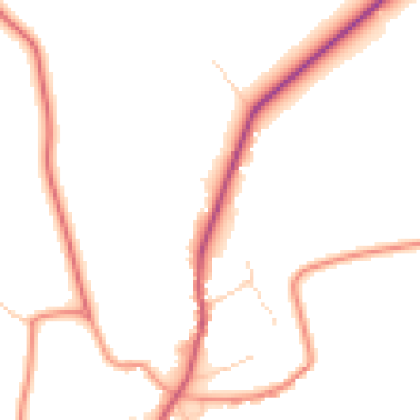 Daytime road noise heatmap for LE16 8ED