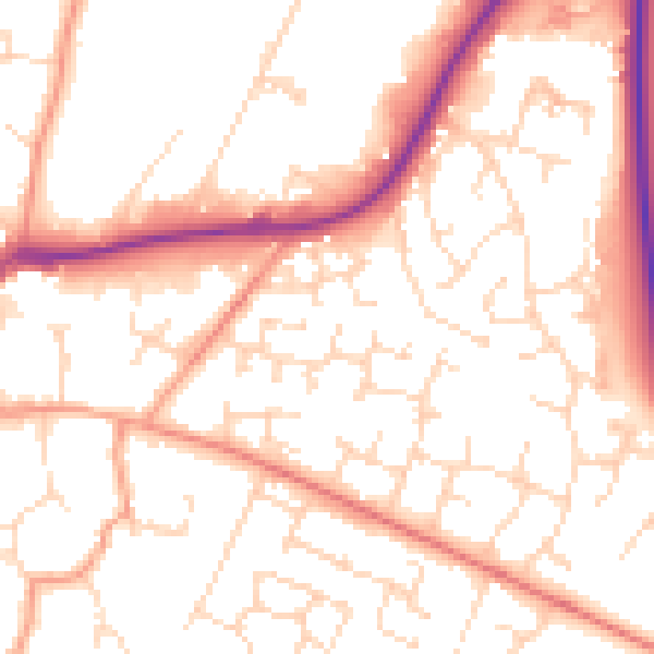 Daytime road noise heatmap for LE16 8EH