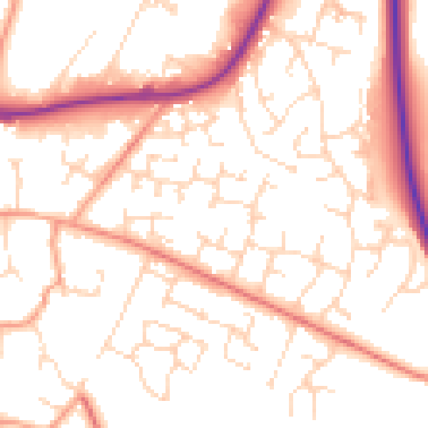 Daytime road noise heatmap for LE16 8EL