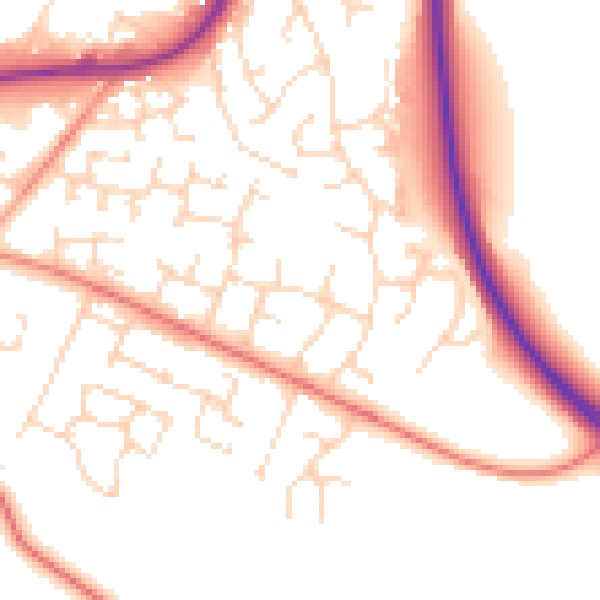 Daytime road noise heatmap for LE16 8ER