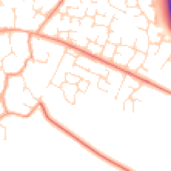Daytime road noise heatmap for LE16 8GN