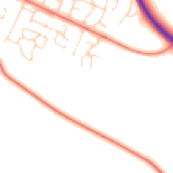 Daytime road noise heatmap for LE16 8JJ