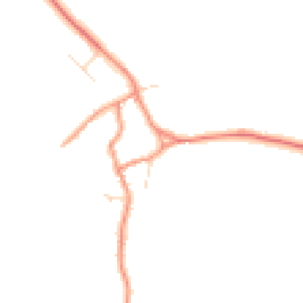 Daytime road noise heatmap for LE16 8LS