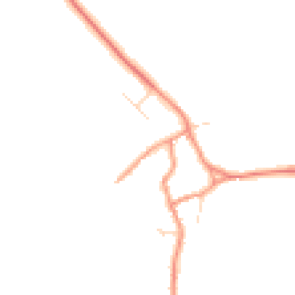 Daytime road noise heatmap for LE16 8LW