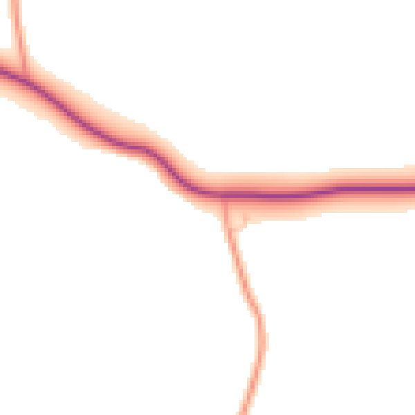 Daytime road noise heatmap for LE16 8PQ