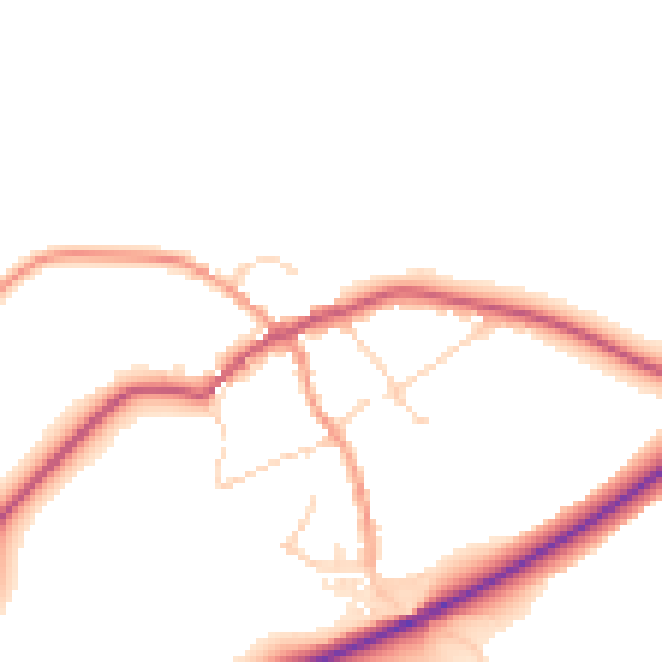 Daytime road noise heatmap for LE16 8QP