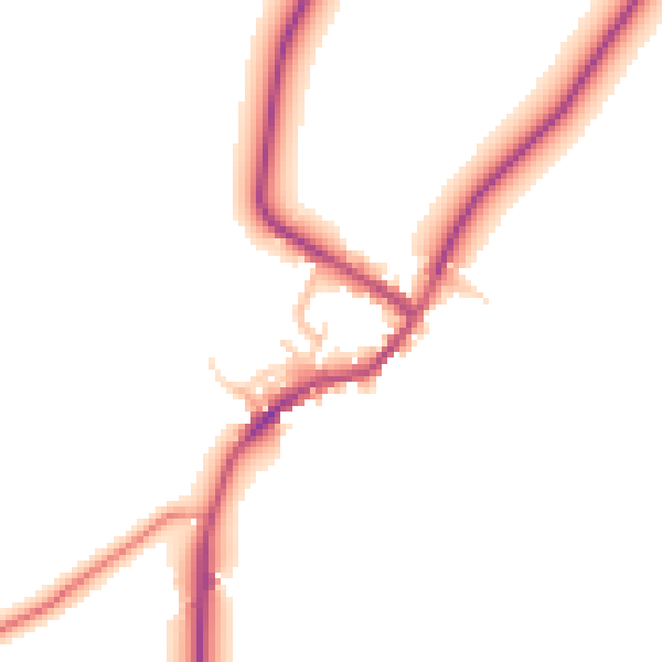 Daytime road noise heatmap for LE16 8RN