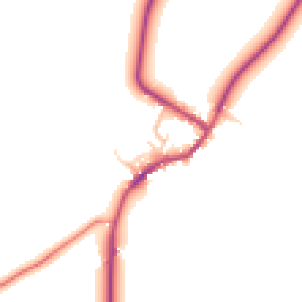 Daytime road noise heatmap for LE16 8RR