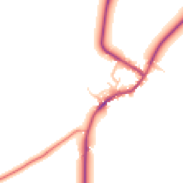 Daytime road noise heatmap for LE16 8RU