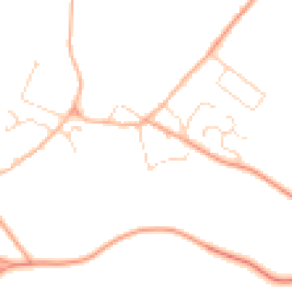 Daytime road noise heatmap for LE16 8XG