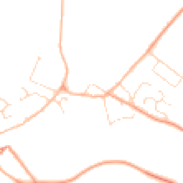 Daytime road noise heatmap for LE16 8XL