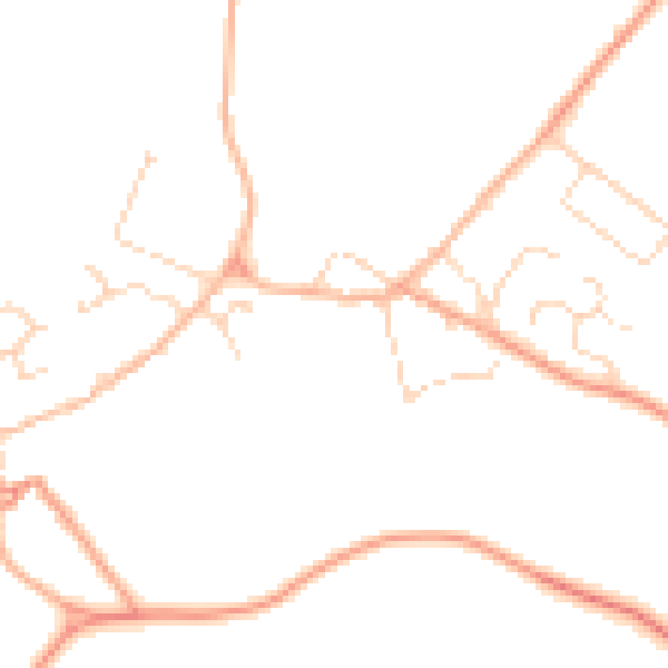 Daytime road noise heatmap for LE16 8YN