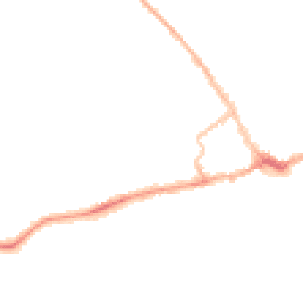 Night-time road noise heatmap for LE16 9AZ
