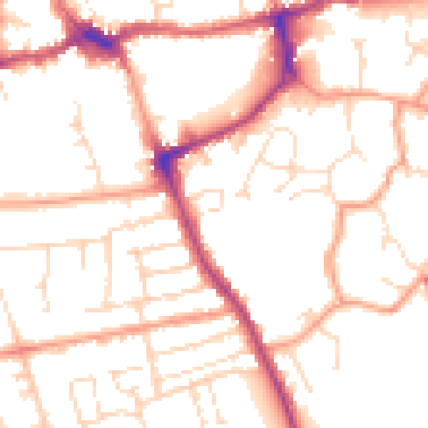 Daytime road noise heatmap for LE16 9EH