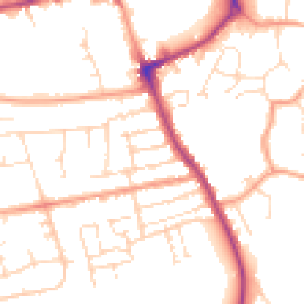 Daytime road noise heatmap for LE16 9ET