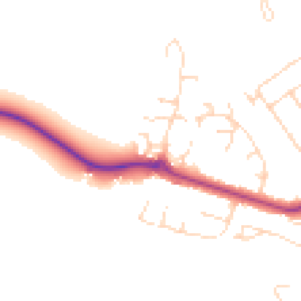 Daytime road noise heatmap for LE16 9FQ