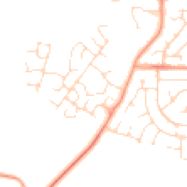 Daytime road noise heatmap for LE16 9GL