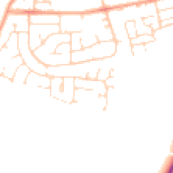 Daytime road noise heatmap for LE16 9JH