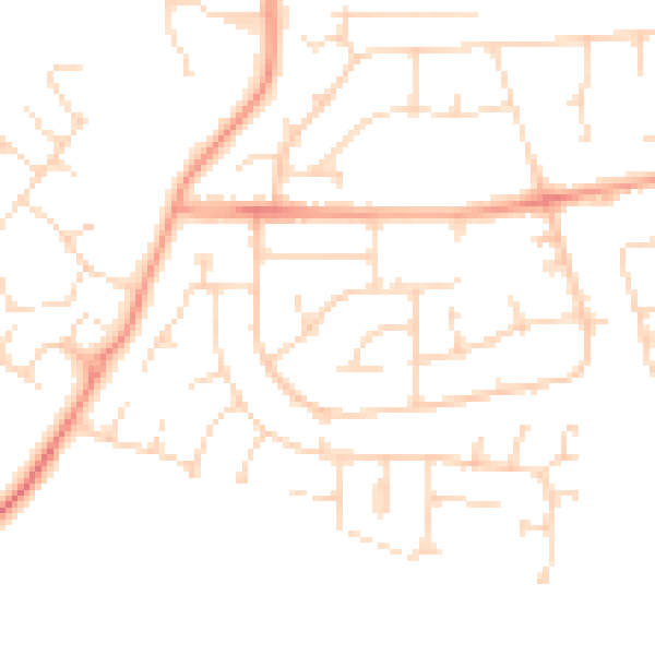 Daytime road noise heatmap for LE16 9JJ