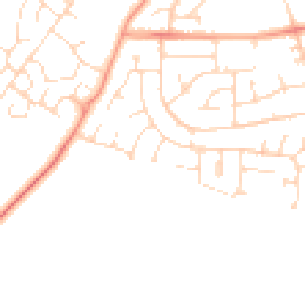 Daytime road noise heatmap for LE16 9JQ
