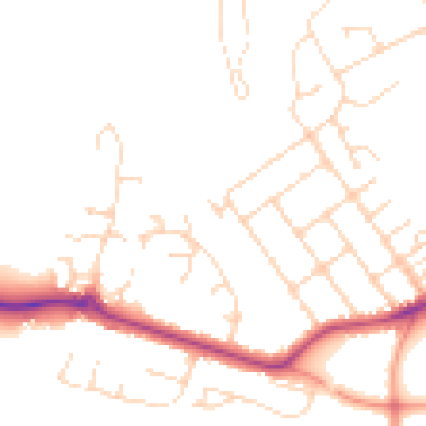 Daytime road noise heatmap for LE16 9QD