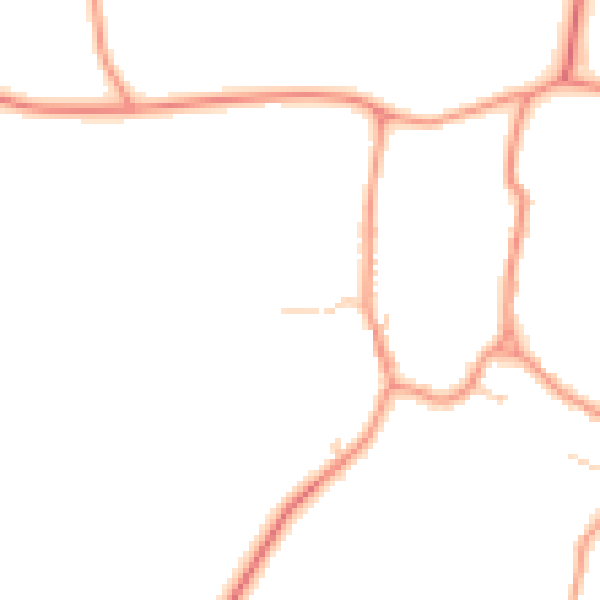 Daytime road noise heatmap for LE16 9SB