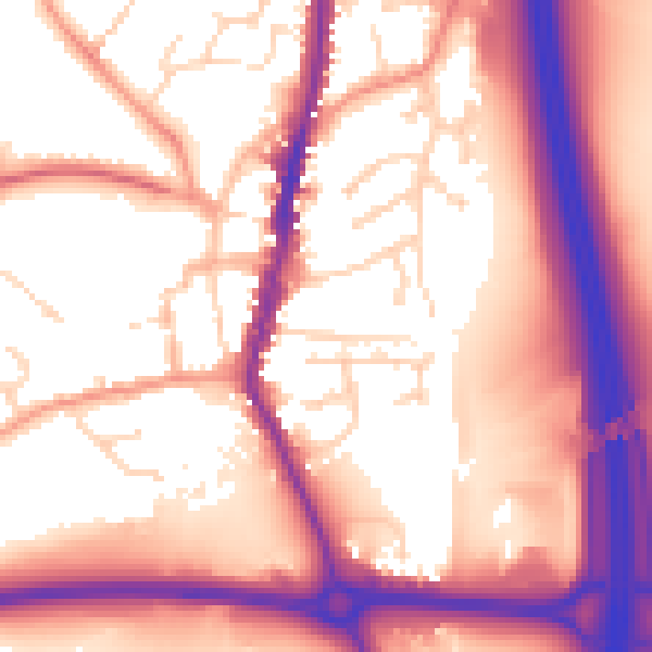 Daytime road noise heatmap for LE17 4AB