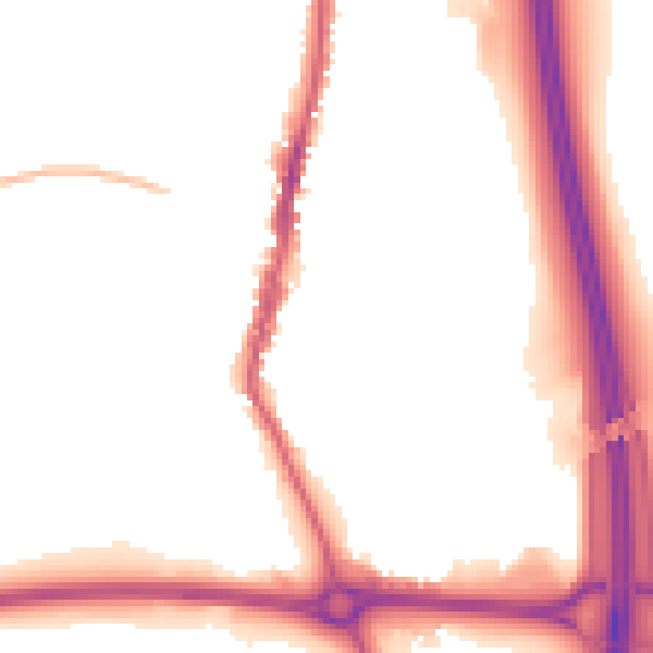 Night-time road noise heatmap for LE17 4AB