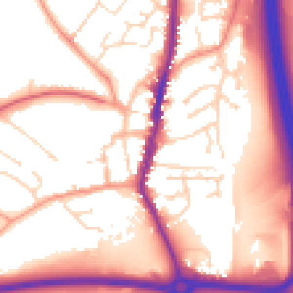 Daytime road noise heatmap for LE17 4AD