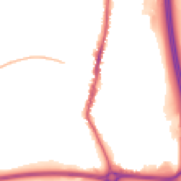 Night-time road noise heatmap for LE17 4AD