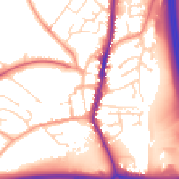 Daytime road noise heatmap for LE17 4AE