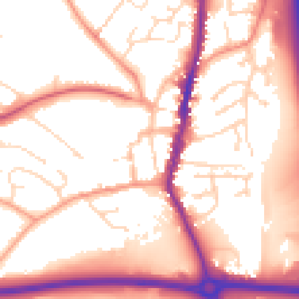 Daytime road noise heatmap for LE17 4AG