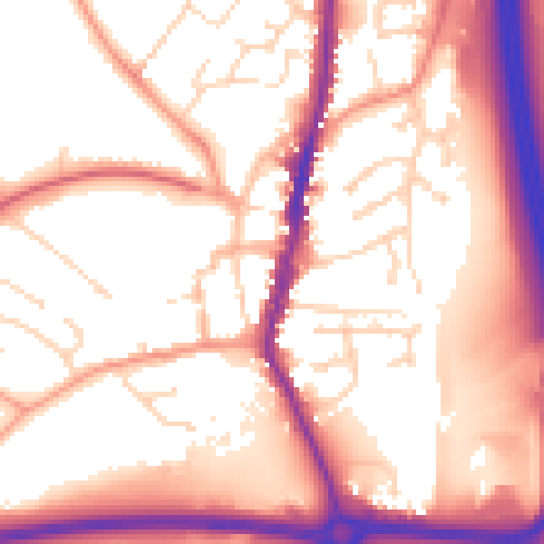 Daytime road noise heatmap for LE17 4AH