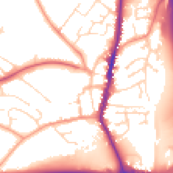 Daytime road noise heatmap for LE17 4AL