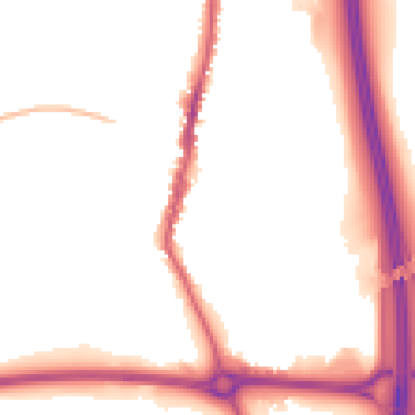 Night-time road noise heatmap for LE17 4AQ